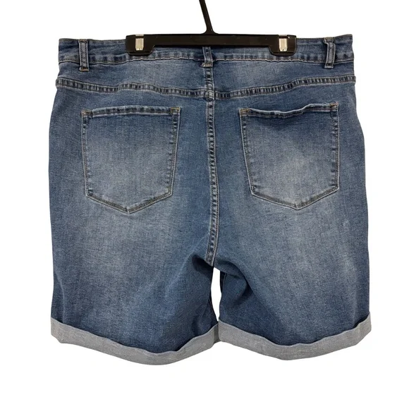 High Rise Stretch Denim Shorts - Picture 2 of 3